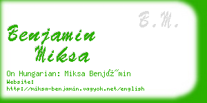 benjamin miksa business card